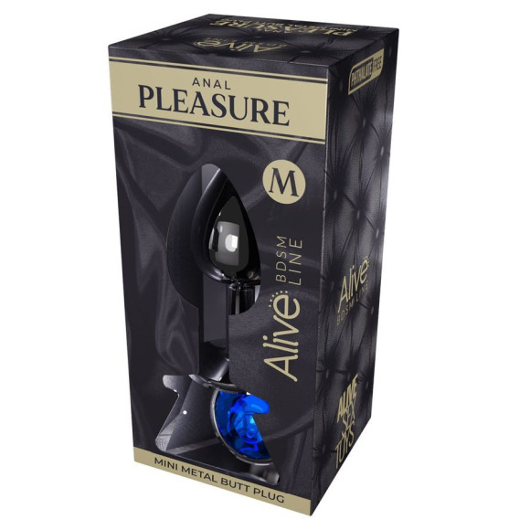 Серебристая анальная втулка с синим кристаллом Mini Metal Butt Plug Size M - 8 см. Серебристая анальная втулка с синим кристаллом Mini Metal Butt Plug Size M - 8 см.