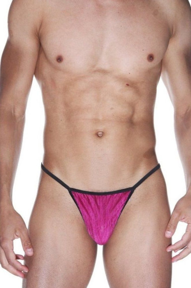Мужские розово-черные трусы-стринги Мужские розово-черные трусы-стринги