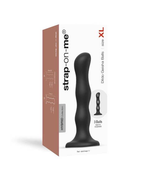 Черная насадка Strap-On-Me Dildo Geisha Balls size XL Черная насадка Strap-On-Me Dildo Geisha Balls size XL