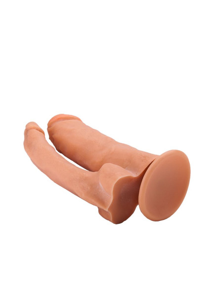 Двойной гелевый фаллоимитатор на присоске - 16,5 см. Двойной гелевый фаллоимитатор на присоске - 16,5 см.