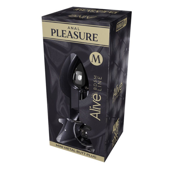 Серебристая анальная втулка с черным кристаллом Mini Metal Butt Plug Size M - 8 см. Серебристая анальная втулка с черным кристаллом Mini Metal Butt Plug Size M - 8 см.