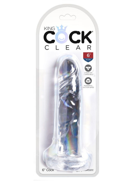 Прозрачный фаллоимитатор King Cock Clear 6 Cock - 18,4 см. Прозрачный фаллоимитатор King Cock Clear 6 Cock - 18,4 см.