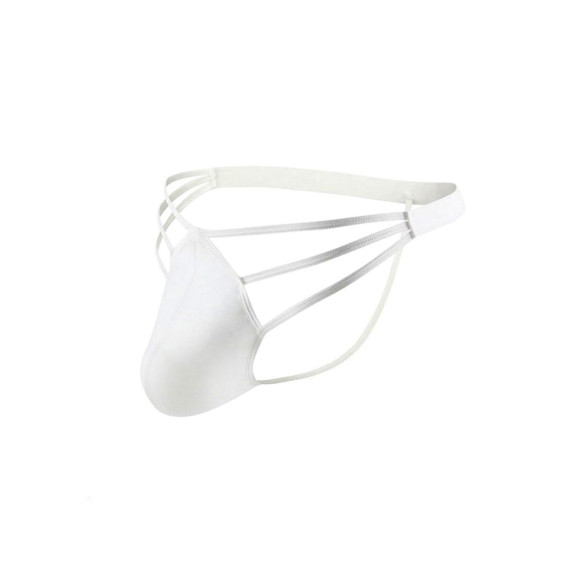 Белые сексуальные трусы-стринги на тонких бретелях Белые сексуальные трусы-стринги на тонких бретелях