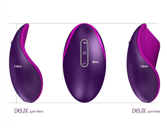 Фиолетовый вибратор для пары 2 в 1 ZINI DEUX