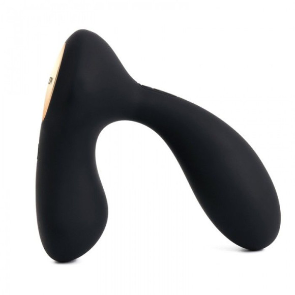 Чёрный стимулятор простаты Vick с вибрацией и пультом ДУ Чёрный стимулятор простаты Vick с вибрацией и пультом ДУ