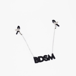 Зажимы на соски с кожаной подвеской BDSM Зажимы на соски с кожаной подвеской BDSM