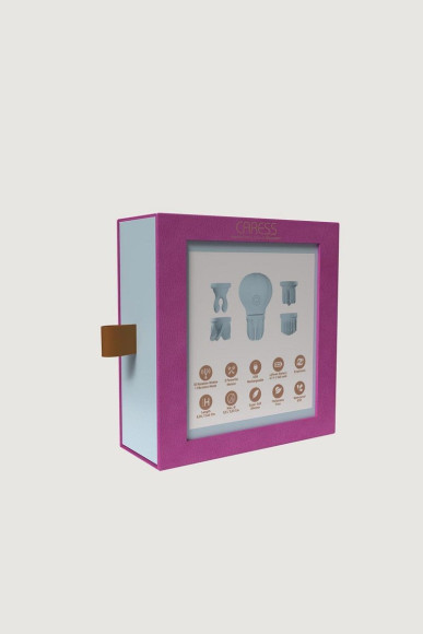 Голубой стимулятор клитора с 5 насадками Caress Голубой стимулятор клитора с 5 насадками Caress