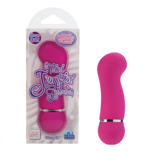 Розовый мини-вибратор с подвижной головкой Mini Jimpin’ Gyrator - 12,5 см.