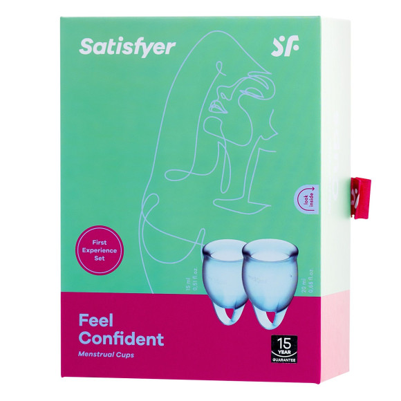 Набор голубых менструальных чаш Feel confident Menstrual Cup Набор голубых менструальных чаш Feel confident Menstrual Cup