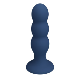 Синяя анальная пробка со смещенным центром тяжести - 16,5 см.