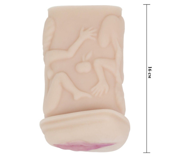 Телесный мастурбатор-вагина с фигурками на поверхности Телесный мастурбатор-вагина с фигурками на поверхности