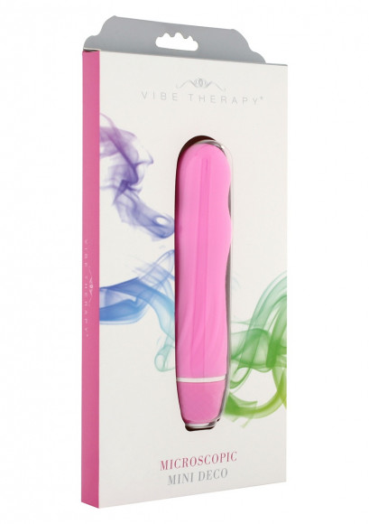 Розовый мини-вибратор Microscopic Mini Deco - 12,5 см.  