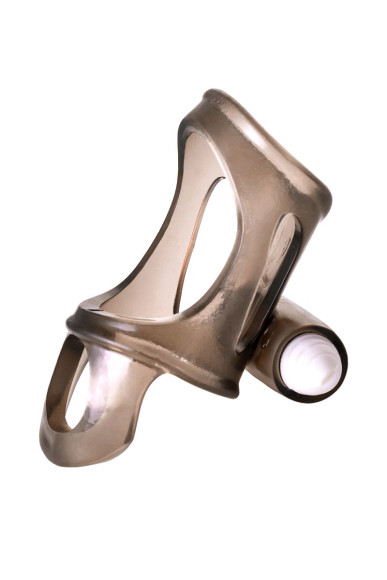 Дымчатая насадка на пенис Toyfa XLover с вибропулей Дымчатая насадка на пенис Toyfa XLover с вибропулей