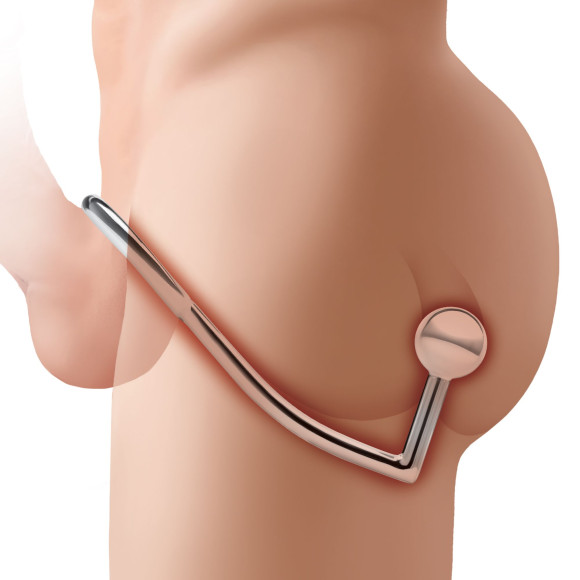 Кольцо на пенис с анальным стимулятором Stainless Steel Anal Hook & Cock Ring Кольцо на пенис с анальным стимулятором Stainless Steel Anal Hook & Cock Ring