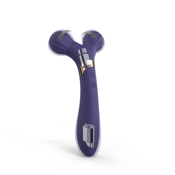 Темно-синий двусторонний вибромассажёр Fireball Темно-синий двусторонний вибромассажёр Fireball