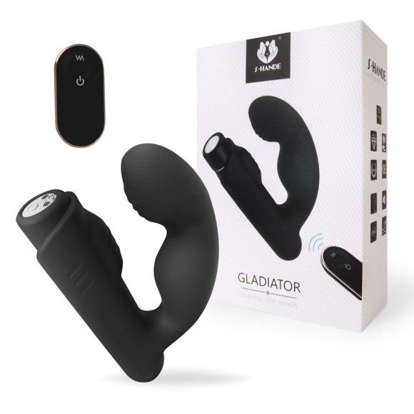 Черный вибромассажер Gladiator - 10,7 см. Черный вибромассажер Gladiator - 10,7 см.