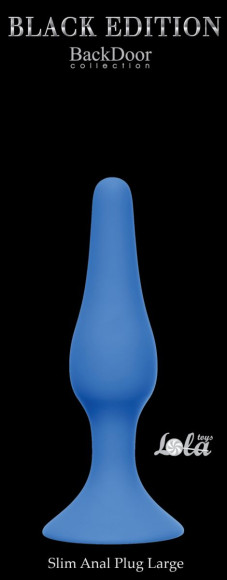 Синяя анальная пробка Slim Anal Plug Large - 12,5 см. Синяя анальная пробка Slim Anal Plug Large - 12,5 см.