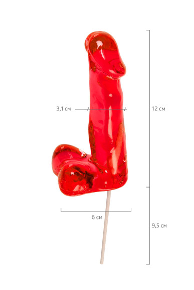 Красный леденец в форме члена со вкусом виски - 173 гр. Красный леденец в форме члена со вкусом виски - 173 гр.