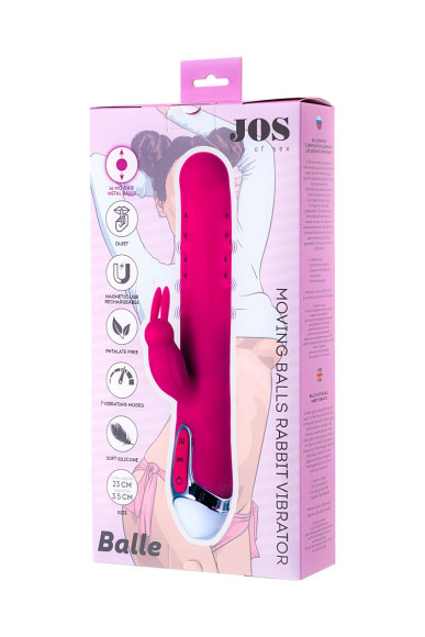 Розовый вибратор с клиторальным стимулятором Balle - 23 см. Розовый вибратор с клиторальным стимулятором Balle - 23 см.