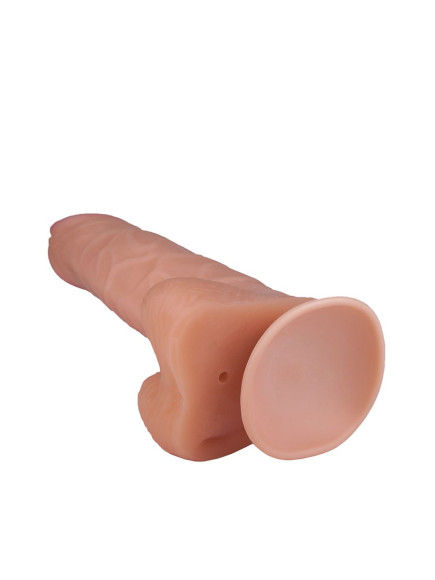 Гигантский фаллоимитатор с мошонкой и присоской - 29 см. Гигантский фаллоимитатор с мошонкой и присоской - 29 см.