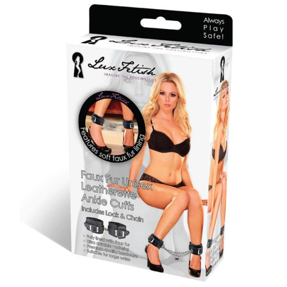 Черные фиксаторы для ног из искусственной кожи Черные фиксаторы для ног из искусственной кожи