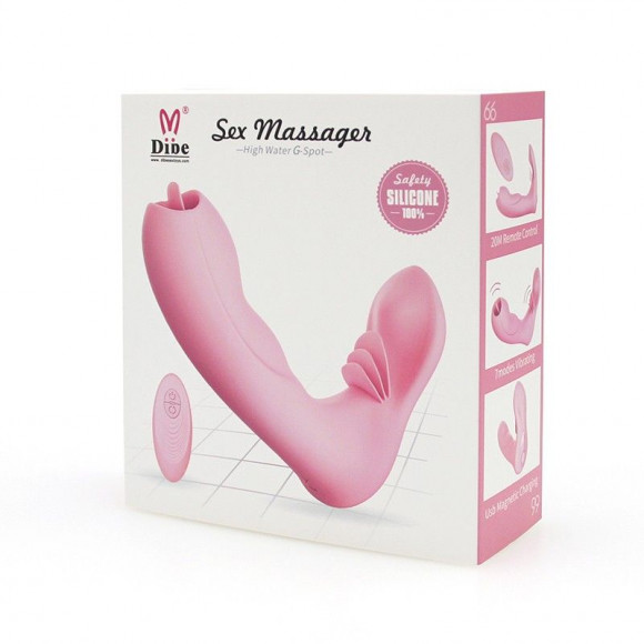 Розовый вибромассажер SEX MASSAGER с пультом ДУ