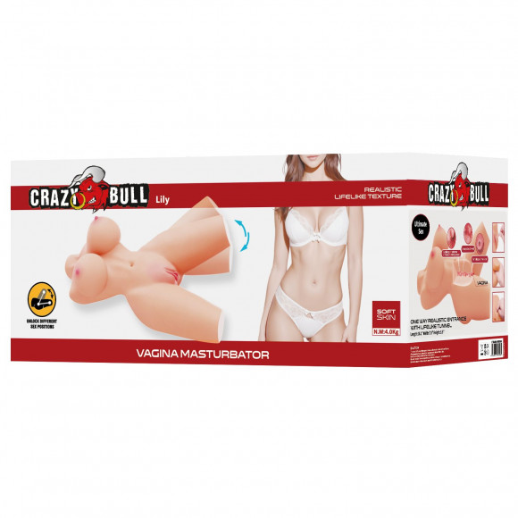 Телесный мастурбатор-торс Lily