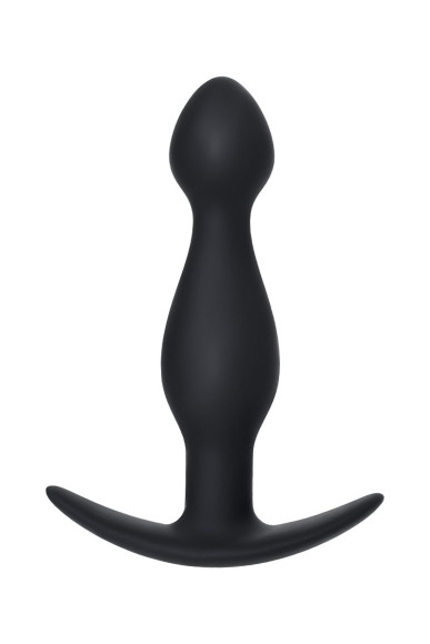 Черная силиконовая анальная пробка с ограничителем - 11,5 см. Черная силиконовая анальная пробка с ограничителем - 11,5 см.