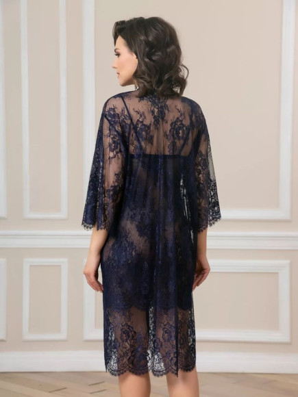 Соблазнительный кружевной пеньюар с поясом Соблазнительный кружевной пеньюар с поясом