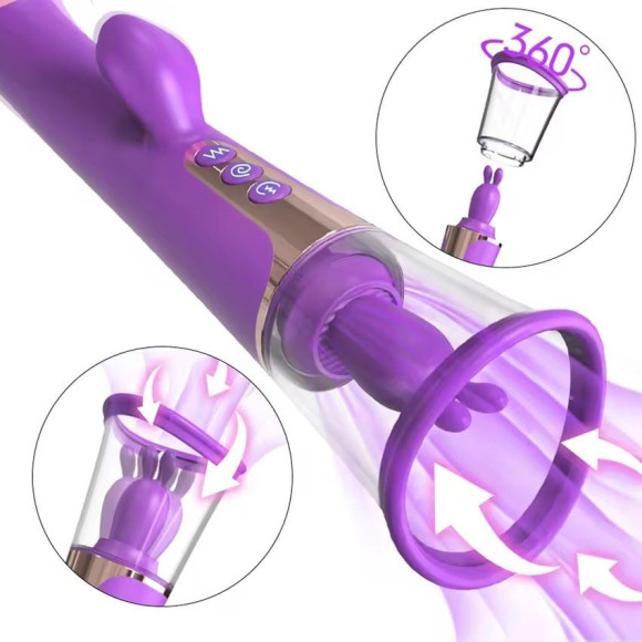 Фиолетовый двусторонний вибростимулятор Esther - 26,5 см. Фиолетовый двусторонний вибростимулятор Esther - 26,5 см.