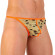 Золотистые трусы-стринги в горошек с контрастной отделкой Золотистые трусы-стринги в горошек с контрастной отделкой