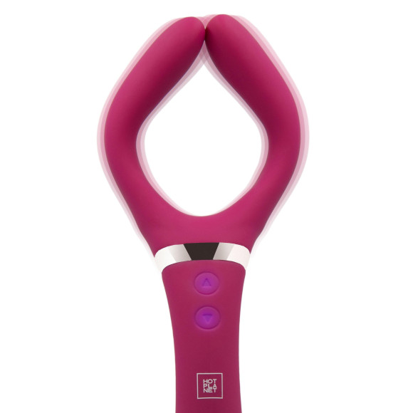 Бордовый двусторонний стимулятор Aster - 28,2 см. Бордовый двусторонний стимулятор Aster - 28,2 см.