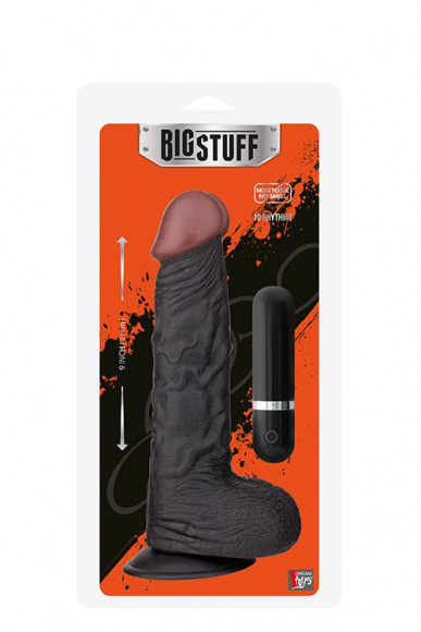 Чёрный вибратор-реалистик BIGSTUFF 9INCH  BLACK - 23 см.
