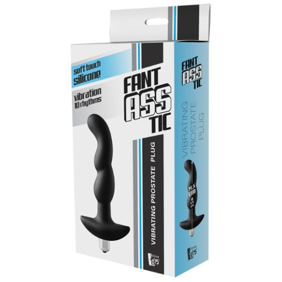 Черная вибропробка для простаты FantASStic Vibrating Prostate Plug - 14,5 см. Черная вибропробка для простаты FantASStic Vibrating Prostate Plug - 14,5 см.
