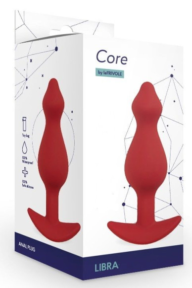 Бордовая анальная пробка Libra S - 9 см. Бордовая анальная пробка Libra S - 9 см.