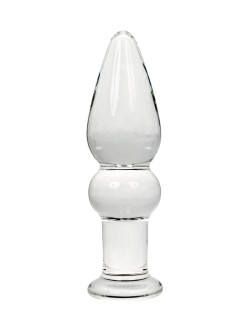 Прозрачный фигурный анальный плаг из стекла - 11 см. Прозрачный фигурный анальный плаг из стекла - 11 см.