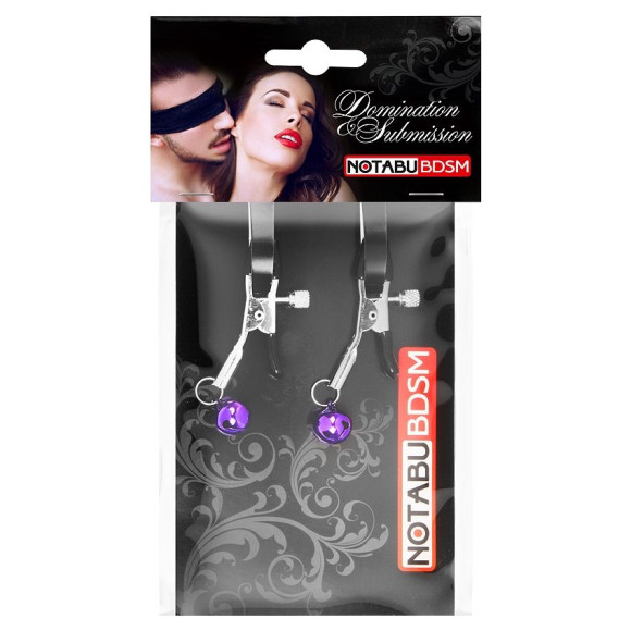 Оригинальные зажимы на соски с фиолетовыми шариками Оригинальные зажимы на соски с фиолетовыми шариками