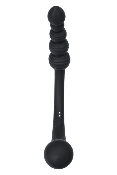 Черный двусторонний вибратор - 35 см. Черный двусторонний вибратор - 35 см.