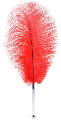Красное страусиное пёрышко - 40 см. Красное страусиное пёрышко - 40 см.
