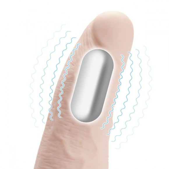 Телесный перезаряжаемый вибрострапон - 18 см. Телесный перезаряжаемый вибрострапон - 18 см.