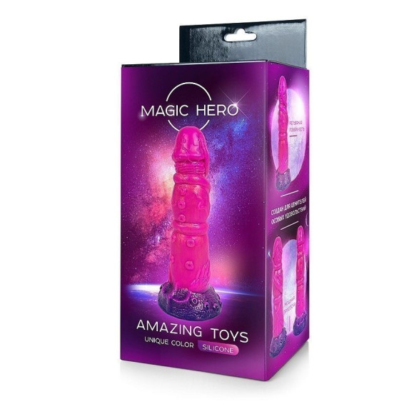 Розовый рельефный фантазийный фаллоимитатор - 20 см. Розовый рельефный фантазийный фаллоимитатор - 20 см.