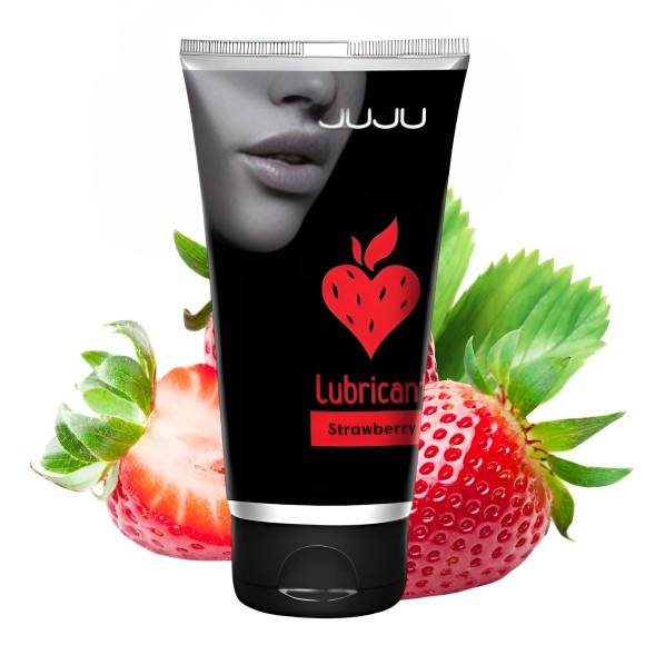 Съедобный лубрикант JUJU Strawberry с ароматом клубники - 50 мл. Съедобный лубрикант JUJU Strawberry с ароматом клубники - 50 мл.