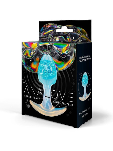 Голубоватая анальная пробка - 8,2 см. Голубоватая анальная пробка - 8,2 см.