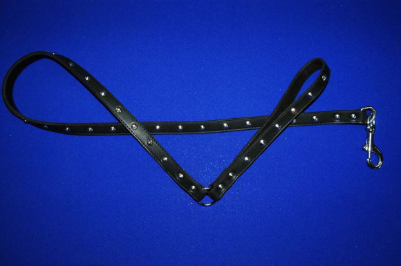 Подшитый кожаный поводок  Привязь любви-1 