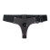 Чёрные трусики для страпона из натуральной кожи Чёрные трусики для страпона из натуральной кожи