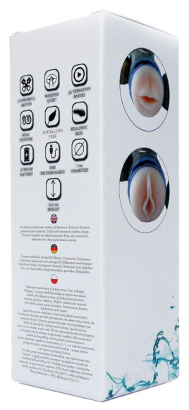 Двусторонний мастурбатор с вибрацией Double Delight - вагина и ротик Двусторонний мастурбатор с вибрацией Double Delight - вагина и ротик