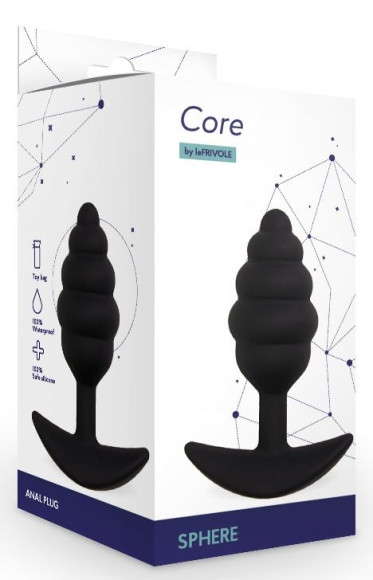 Черная анальная пробка Sphere M - 9 см. Черная анальная пробка Sphere M - 9 см.