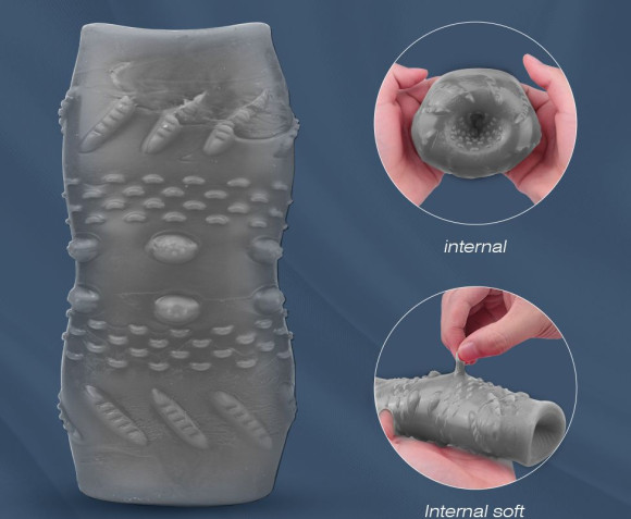 Серый эластичный мастурбатор с утяжкой Серый эластичный мастурбатор с утяжкой