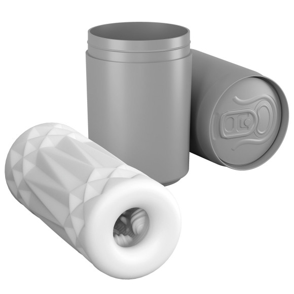 Белый компактный мастурбатор в упаковке-банке Белый компактный мастурбатор в упаковке-банке