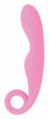 Розовый стимулятор Ceri с ручкой - 13,5 см.